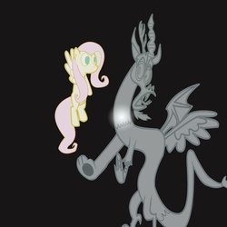 Size: 900x900 | Tagged: safe, artist:caom, discord, fluttershy, g4, keep calm and flutter on, discord statue