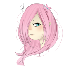 Size: 900x927 | Tagged: safe, artist:cutiepie333, fluttershy, human, g4, bust, female, humanized, simple background, solo, transparent background