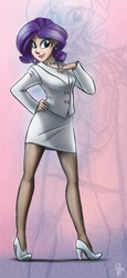 Size: 825x1800 | Tagged: safe, artist:glancojusticar, rarity, human, g4, clothes, female, high heels, humanized, jewelry, necklace, pantyhose, shoes, skirt, solo, zoom layer