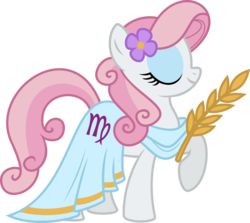 Size: 7500x6700 | Tagged: safe, artist:flizzick, virgo (g4), earth pony, pony, g4, official, absurd resolution, clothes, cutie mark on clothes, eyes closed, eyeshadow, female, horoscope, makeup, mare, ponyscopes, simple background, solo, transparent background, vector, virgo, zodiac