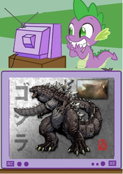 Size: 422x599 | Tagged: safe, spike, kaiju, g4, exploitable meme, godzilla, godzilla (series), godzilla 2014, speculation, tv meme