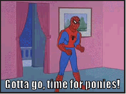 Size: 442x329 | Tagged: safe, 60s spider-man, animated, barely pony related, brony, image macro, male, meme, spider-man, time for ponies