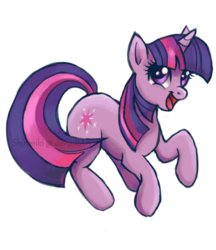 Size: 600x696 | Tagged: safe, artist:shironiki, twilight sparkle, pony, unicorn, g4, female, happy, looking at you, open mouth, smiling, solo, unicorn twilight