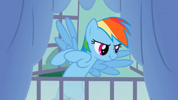 Size: 1920x1080 | Tagged: safe, screencap, rainbow dash, pegasus, pony, g4, spike at your service, female, mare, scrunchy face