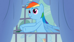 Size: 1920x1080 | Tagged: safe, screencap, rainbow dash, pegasus, pony, g4, spike at your service, female, mare, scrunchy face