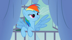 Size: 1920x1080 | Tagged: safe, screencap, rainbow dash, pegasus, pony, g4, spike at your service, female, mare, scrunchy face