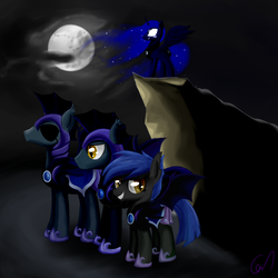 Size: 1024x1024 | Tagged: safe, artist:greeny-nyte, princess luna, bat pony, pony, g4, eyepatch, mlpchan, mlpchan contest, night guard