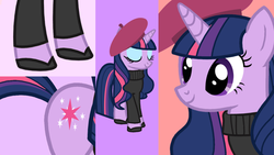 Size: 1024x576 | Tagged: safe, edit, edited screencap, screencap, twilight sparkle, g4, sweet and elite, beatnik