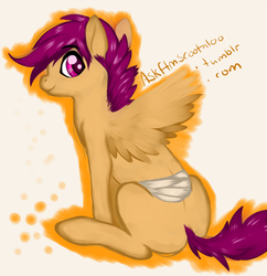 Size: 600x621 | Tagged: dead source, safe, artist:coppahhead, scootaloo, ask ftm scootaloo, g4, ask, colt, male, trans male, trans stallion scootaloo, transgender, tumblr