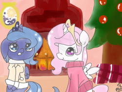 Size: 320x240 | Tagged: safe, artist:ponypocky317, princess celestia, princess luna, g4