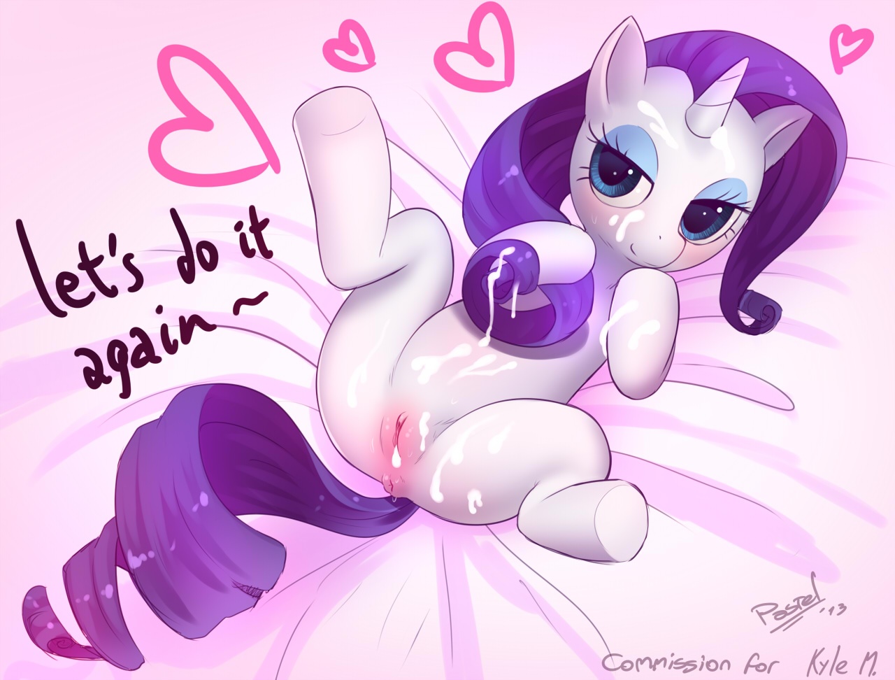 #202226 - explicit, artist:pastel, <b>rarity</b>, <b>pony</b>, g4, aftersex, anus, bedroo...