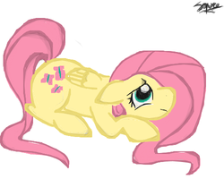 Size: 500x400 | Tagged: safe, artist:squee, fluttershy, pegasus, pony, g4, female, scared, solo