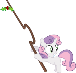 Size: 5037x4861 | Tagged: safe, artist:fallingcomets, sweetie belle, pony, unicorn, g4, absurd resolution, blank flank, female, filly, foal, holly, holly mistaken for mistletoe, shipper on deck, simple background, solo, transparent background, vector