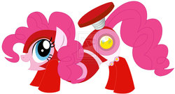 Size: 3334x1798 | Tagged: safe, artist:kabuto-gouki, pinkie pie, earth pony, pony, g4, crossover, female, mega man (series), rush, solo