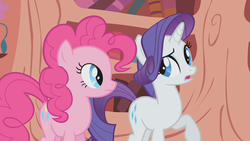 Size: 1280x720 | Tagged: safe, screencap, pinkie pie, rarity, dragonshy, g4, my little pony: friendship is magic