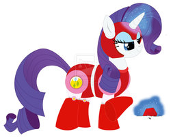 Size: 994x804 | Tagged: safe, artist:kabuto-gouki, rarity, pony, g4, crossover, mega man (series), rush, solo