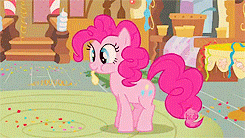 Size: 245x138 | Tagged: safe, screencap, pinkie pie, earth pony, pony, g4, animated, balloon, blowing up balloons, ei, female, mare, opening