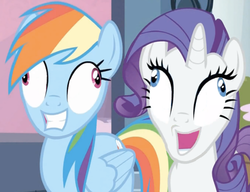 Size: 500x384 | Tagged: safe, rainbow dash, rarity, g4, derp, faic, inverted mouth