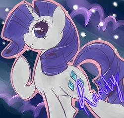 Size: 800x763 | Tagged: safe, artist:csc-x, rarity, pony, unicorn, g4, female, mare, raised hoof, smiling, solo