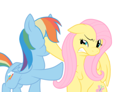 Size: 800x600 | Tagged: safe, artist:perfectpinkwater, fluttershy, rainbow dash, pegasus, pony, g4, do not want, duo, facehoof, female, floppy ears, mare