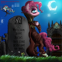 Size: 1000x1000 | Tagged: safe, artist:bob401, pinkie pie, princess celestia, pony, g4, bipedal, crossover, legacy of kain, parody