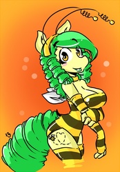 Size: 545x783 | Tagged: safe, artist:duckdraw, oc, oc only, oc:buzzy bee, earth pony, anthro, clothes, socks, thigh highs