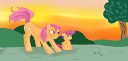 Size: 2988x1420 | Tagged: safe, artist:reipid, scootaloo, sparkleworks, g3, g4, g3 to g4, generation leap