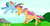 Size: 1600x846 | Tagged: dead source, safe, artist:reipid, rainbow dash, scootaloo, sparkleworks, g3, g4, deviantart watermark, g3 to g4, generation leap, obtrusive watermark, scootaloo can fly, watermark