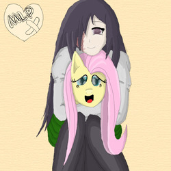 Size: 850x850 | Tagged: safe, artist:towercorp, fluttershy, human, g4, burned, crossover, hanako ikezawa, katawa shoujo