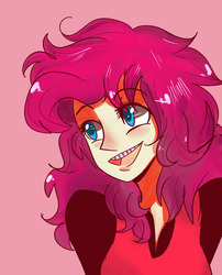 Size: 680x840 | Tagged: dead source, safe, artist:gikima, pinkie pie, human, g4, braces, female, humanized, solo