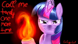 Size: 1920x1080 | Tagged: safe, artist:carligercarl, twilight sparkle, g4, :3, fire, horseshoes