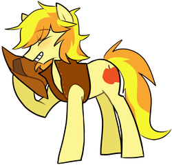 Size: 868x837 | Tagged: safe, artist:ghost, braeburn, earth pony, pony, g4, clothes, cowboy hat, hat, male, simple background, stallion, vest, white background
