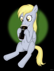 Size: 683x900 | Tagged: safe, artist:jepso, derpy hooves, pegasus, pony, g4, alcohol, beer, female, guinness, mare, underp