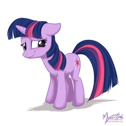 Size: 950x950 | Tagged: safe, artist:mysticalpha, twilight sparkle, g4, blushing, smiling