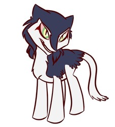 Size: 361x400 | Tagged: safe, artist:furseiseki, oc, oc only, pony, sergal, ponified, rain silves, solo