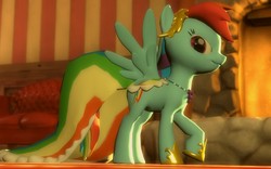 Size: 1680x1050 | Tagged: safe, artist:gonzalolog, rainbow dash, g4, 3d, clothes, dress, gala dress, gmod