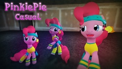Size: 1280x720 | Tagged: safe, artist:gonzalolog, pinkie pie, g4, 3d, exercise, gmod, headband, leg warmers, workout outfit, wristband