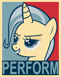Size: 3000x3788 | Tagged: safe, artist:johnn195cz, trixie, pony, unicorn, g4, female, hope poster, horn, mare, poster, propaganda, shepard fairey, smiling, solo