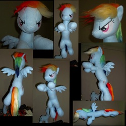 Size: 1500x1500 | Tagged: safe, artist:tres-apples, rainbow dash, pony, g4, flying, irl, photo, plushie, solo