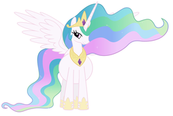 Size: 1382x927 | Tagged: safe, princess celestia, alicorn, pony, g4, female, mare, preglestia, pregnant, pregnant edit, simple background, solo, spread wings, white background, wings