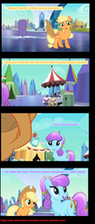 Size: 721x1706 | Tagged: safe, applejack, sapphire joy, crystal pony, pony, g4, alternate scenario, comic, image macro, meme