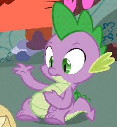 Size: 423x460 | Tagged: safe, screencap, spike, g4, spike at your service, animated, spike used belly drum