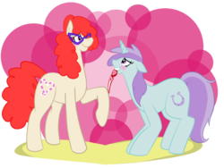 Size: 1024x768 | Tagged: dead source, safe, artist:sharkapalooza, liza doolots, petunia, tootsie flute, twist, g4, hearts and hooves day (episode), adult, female, glasses, lesbian, shipping, twisty flute