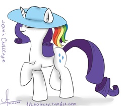 Size: 1280x1075 | Tagged: safe, artist:1vladislav, rarity, pony, g4, 30 minute art challenge, female, hat, solo