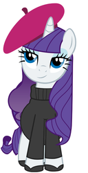 Size: 480x939 | Tagged: safe, edit, vector edit, rarity, pony, unicorn, g4, beatnik rarity, beret, clothes, hat, pregnant, pregnant edit, simple background, solo, vector, white background