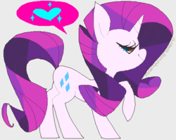 Size: 499x399 | Tagged: safe, artist:fanartbutts, rarity, pony, unicorn, g4, female, heart, looking at you, mare, raised hoof, simple background, solo, white background