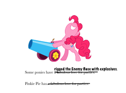 Size: 642x476 | Tagged: safe, pinkie pie, g4, everyone is different, homestar runner, party cannon, strong bad