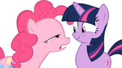 Size: 1280x712 | Tagged: safe, pinkie pie, twilight sparkle, g4, simple background, transparent background, vector