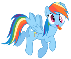 Size: 3642x3000 | Tagged: safe, artist:bl1ghtmare, rainbow dash, pegasus, pony, g4, cute, derp, female, mare, open mouth, rainbow derp, silly, silly pony, simple background, solo, sweet dreams fuel, tongue out, transparent background, vector