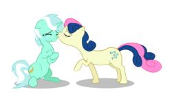 Size: 2000x1201 | Tagged: safe, artist:sniphles, bon bon, lyra heartstrings, sweetie drops, earth pony, pony, unicorn, g4, crying, duo, female, mare, simple background, white background